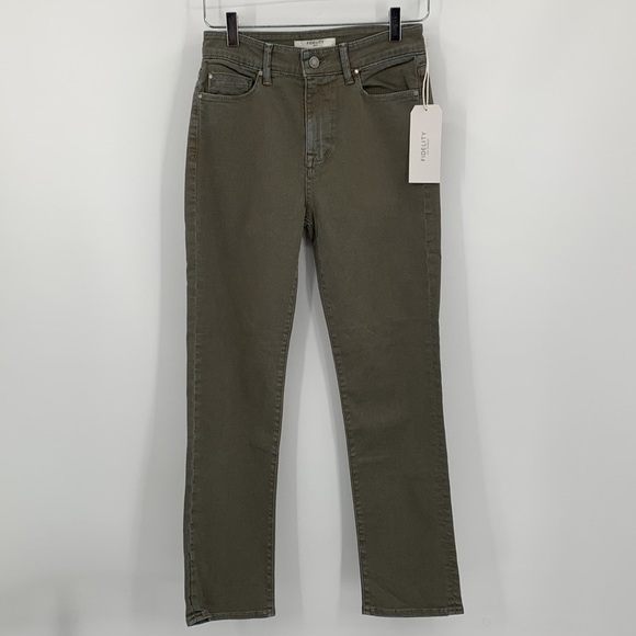Fidelity Jimi Memphis skinny jeans distressing mid-rise denim sage green new 25 - Picture 1 of 6